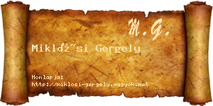 Miklósi Gergely névjegykártya
